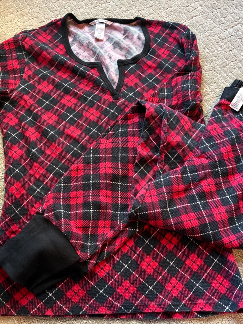 Victoria's Secret Red and Black Plaid PJ’s